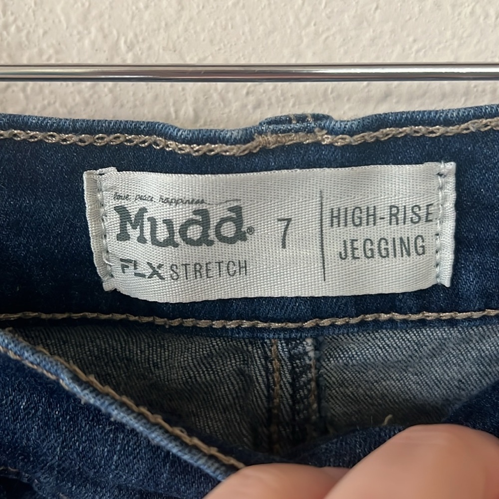 Mudd High Rise Jeggings Flex Stretch Denim Jeans Size 7 Skinny Distressed - Picture 8 of 12